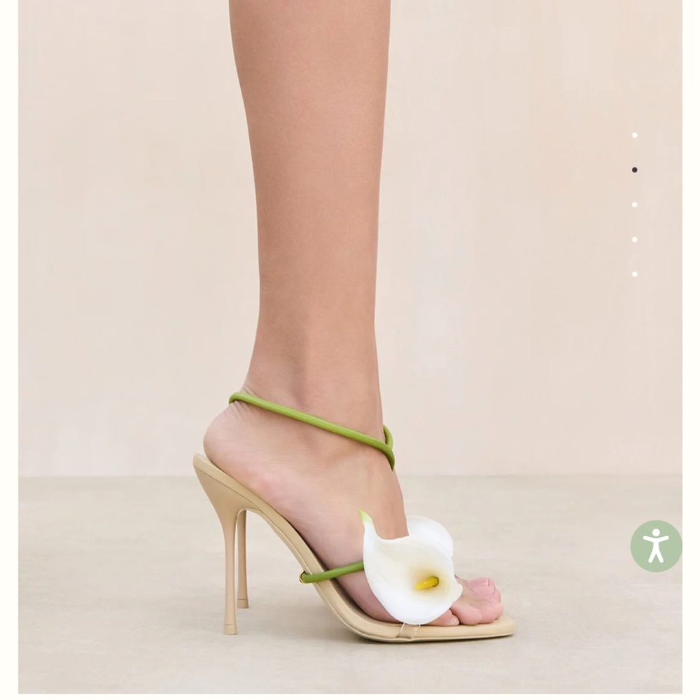 Cult Gaia Cassidy Heels Calla Lily Floral Statement Stiletto Sandal 37.5 - Picture 3 of 12